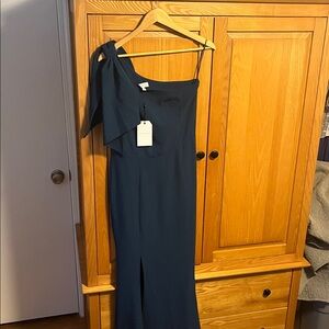 Dress the Population One Shoulder Teal Dress